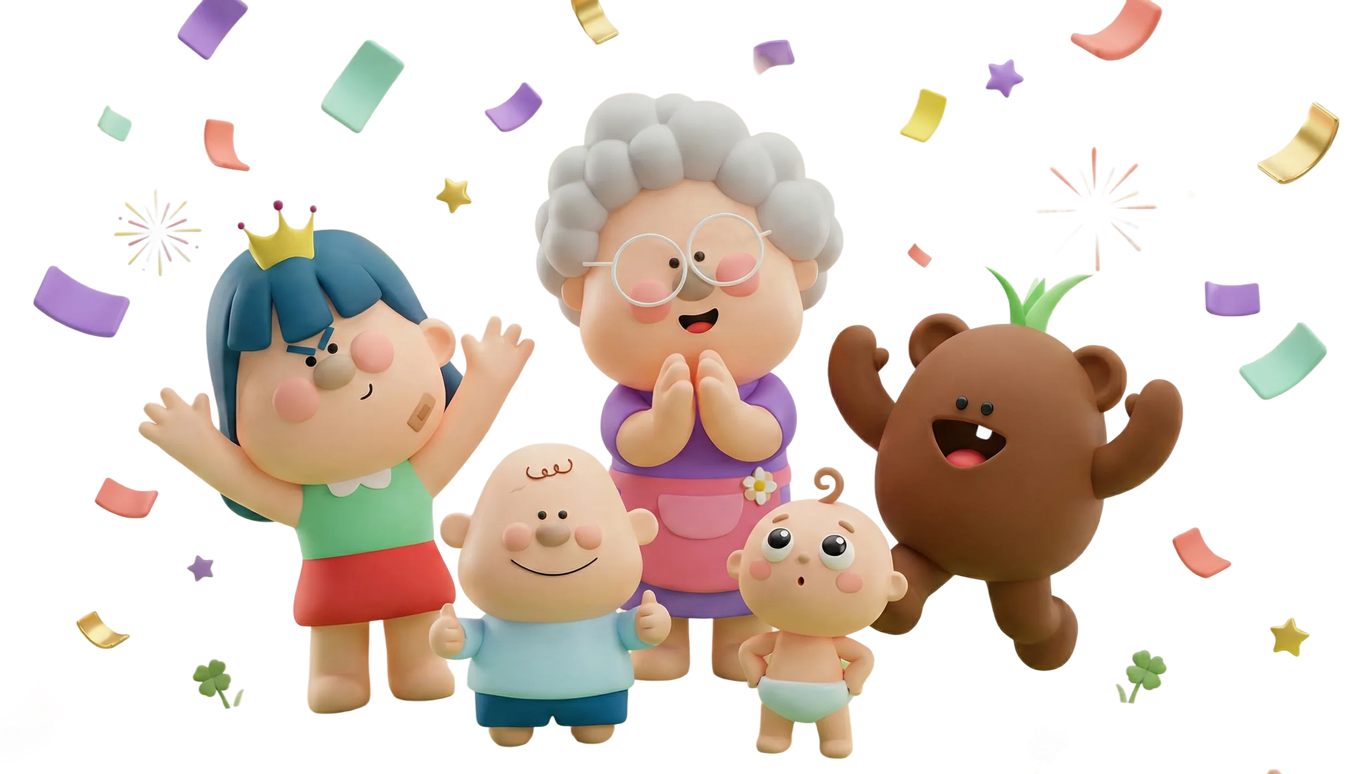 WAGZAK 패밀리 - Halme, Ppuri, Didi, Bobo, Banggu 5캐릭터 축제