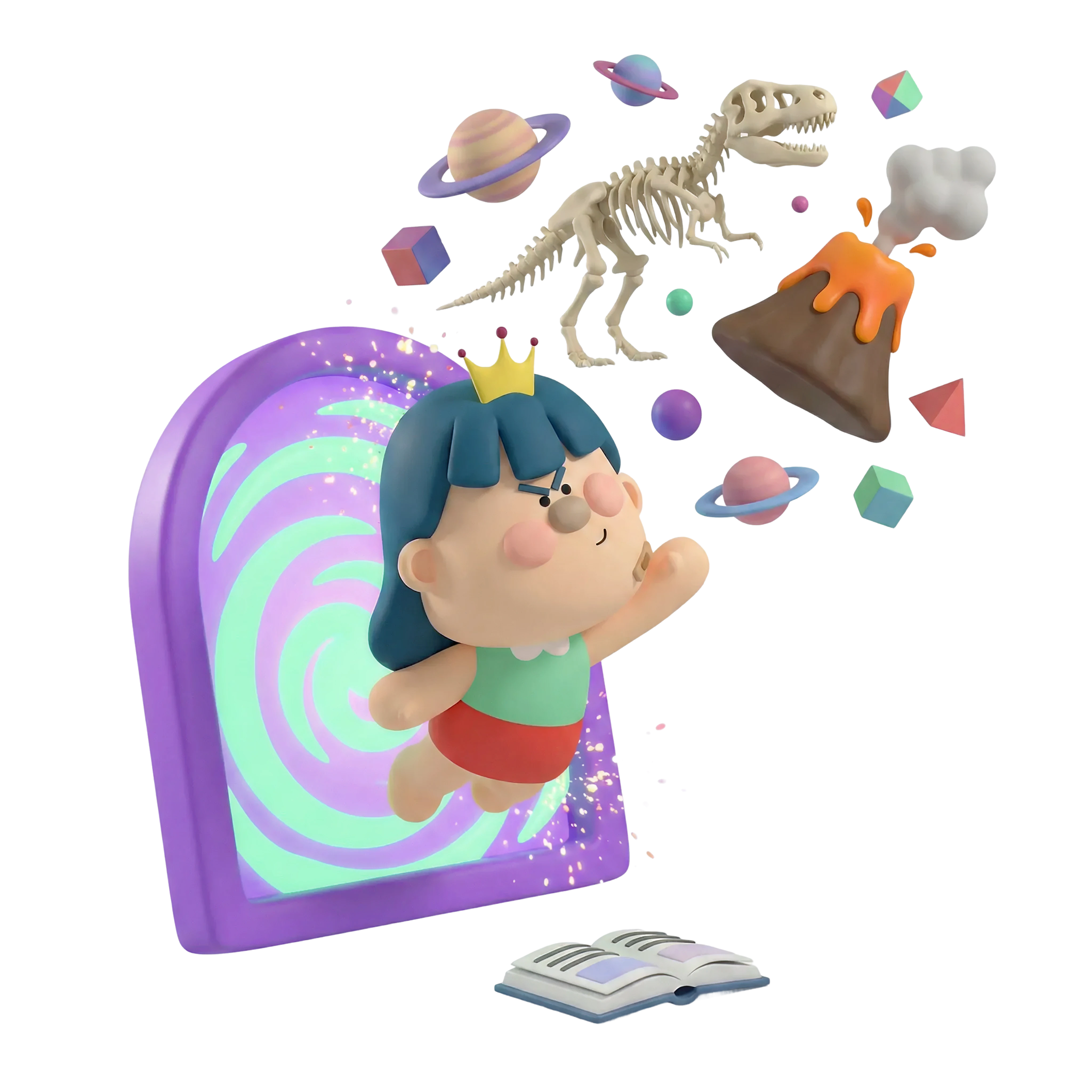 WAGZAK JUMP - 포탈에서 뛰쳐나와 3D 세계를 탐험하는 캐릭터